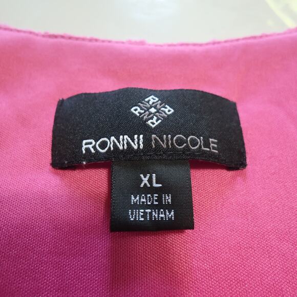 Ronni Nicole Pink Lace Sleeveless Dress XL Damask Eyelet Scoop Neck Cottage Boho - Picture 5 of 14